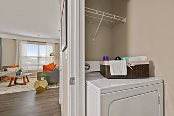 Full-sized or stacked in-unit washer/dryer